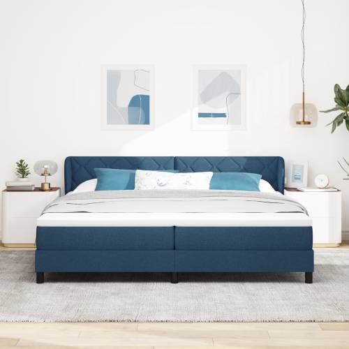 Box Spring Krevet s Madracem Plavi 200x200 cm Tkanina Cijena