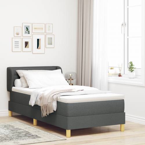Box Spring Krevet s Dušekom Tamnosiva 80x200 cm Tkanina Cijena