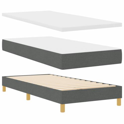 Box Spring Krevet s Dušekom Tamnosiva 80x200 cm Tkanina Cijena