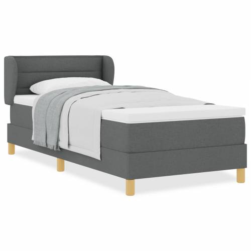 Box Spring Krevet s Dušekom Tamnosiva 80x200 cm Tkanina Cijena