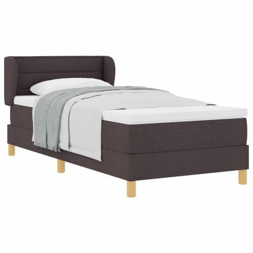 Box Spring krevet s madracem - Tamnosmeđi, 80x200 cm, Tkanina Cijena