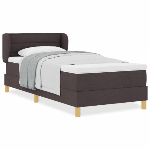 Box Spring krevet s madracem - Tamnosmeđi, 80x200 cm, Tkanina Cijena