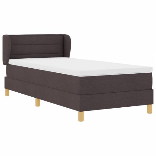 Box Spring krevet s madracem - Tamnosmeđi, 80x200 cm, Tkanina Cijena