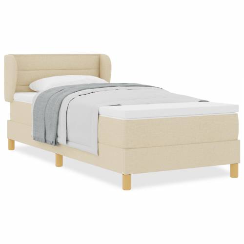 Box Spring Krevet s Madracem - Krem - 80x200 cm - Tkanina Cijena