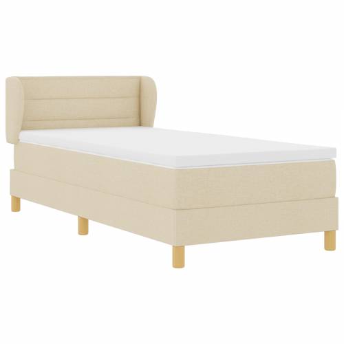 Box Spring Krevet s Madracem - Krem - 80x200 cm - Tkanina Cijena
