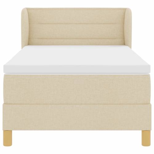 Box Spring Krevet s Madracem - Krem - 80x200 cm - Tkanina Cijena