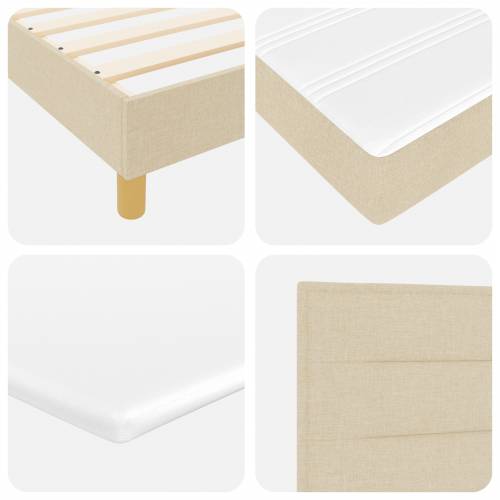 Box Spring Krevet s Madracem - Krem - 80x200 cm - Tkanina Cijena