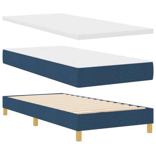 Krevet s boxspringom i madracem - Plava, 90x190 cm, Tkana Cijena