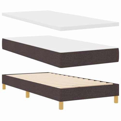 Krevet s opružnim okviru i madracem Tamno smeđa 90x200 cm Tkanina Cijena