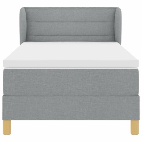 Box Spring Krevet s Madracem Svjetlosiva 100x200 cm Tkanina Cijena