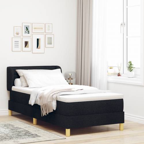 Box Spring krevet s madracem Crna 100x200 cm Tkanina Cijena