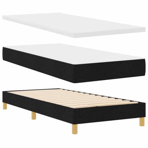 Box Spring krevet s madracem Crna 100x200 cm Tkanina Cijena
