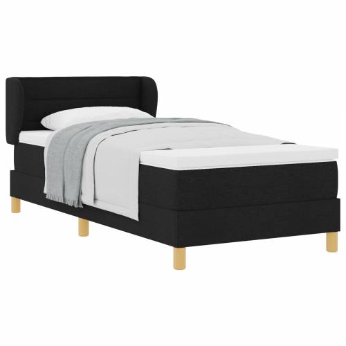 Box Spring krevet s madracem Crna 100x200 cm Tkanina Cijena