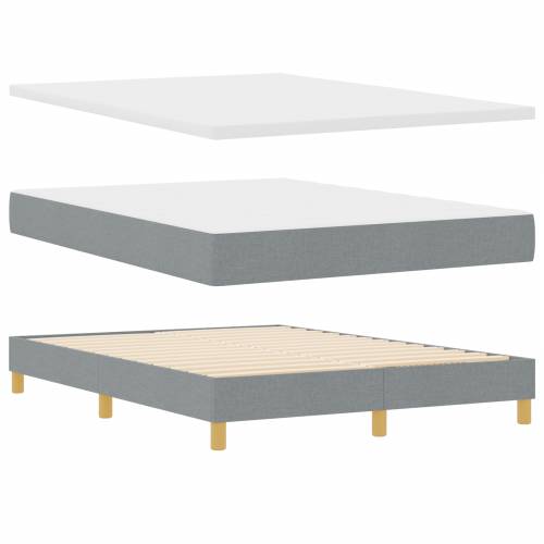 Tapan bed s madracem svjetlosivo 140x200 cm tkanina Cijena