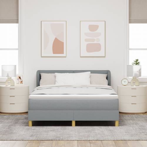 Tapan bed s madracem svjetlosivo 140x200 cm tkanina Cijena