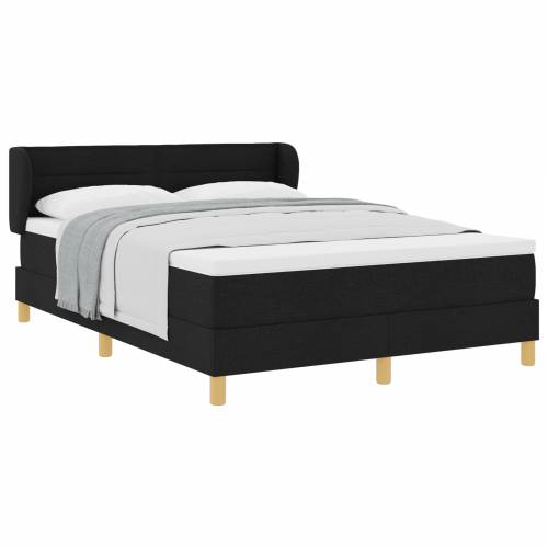 Box Spring Krevet s Madracem u Crnoj Boji, 140x200 cm, Tkanina Cijena