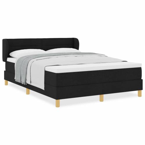 Box Spring Krevet s Madracem u Crnoj Boji, 140x200 cm, Tkanina Cijena