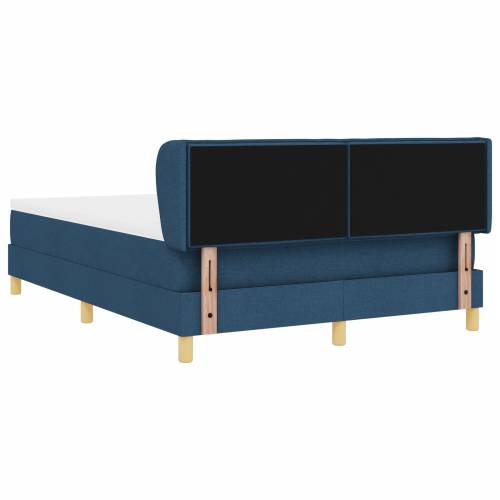 Plavi Box Spring krevet s madracem – 140x200 cm Tkanina Cijena