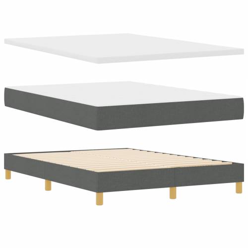 Box Spring Krevet s Madracem Tamno Siva 160x200 cm Tkanina Cijena