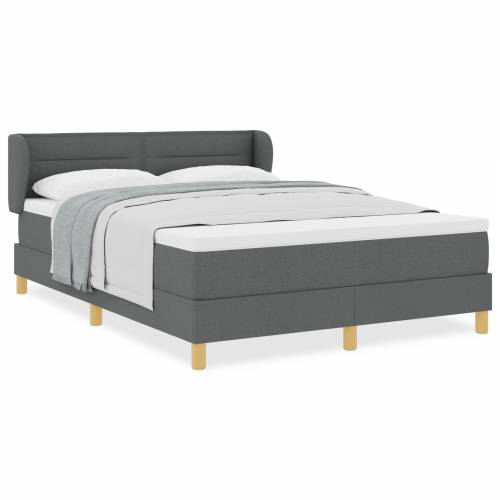 Box Spring Krevet s Madracem Tamno Siva 160x200 cm Tkanina Cijena