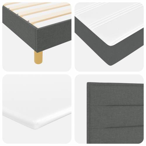 Box Spring Krevet s Madracem Tamno Siva 160x200 cm Tkanina Cijena