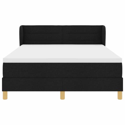 Box Spring Krevet s Madracem - Crna, 160x200 cm, Tkanina Cijena