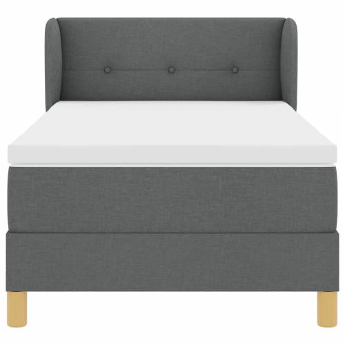 Box Spring Krevet s Madracem u Tamnosivoj boji, 90x190 cm, Tkanina Cijena