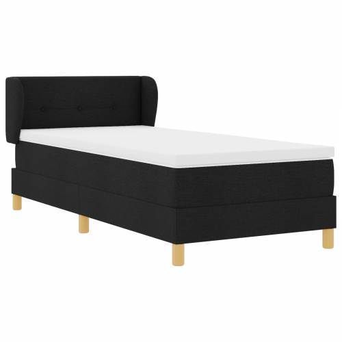 Box Spring Krevet s Madracem - Crna - 90x200 cm Tkanina Cijena