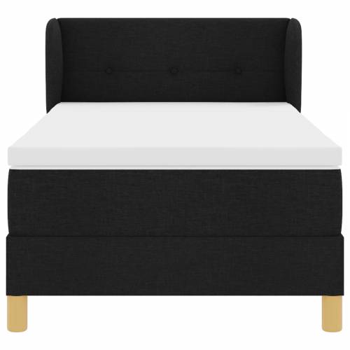 Box Spring Krevet s Madracem - Crna - 90x200 cm Tkanina Cijena