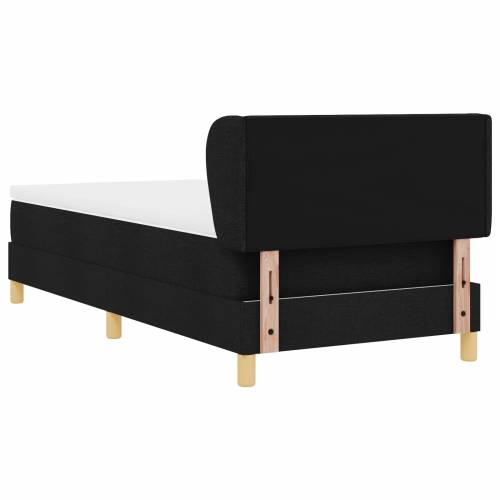 Box Spring Krevet s Madracem - Crna - 90x200 cm Tkanina Cijena