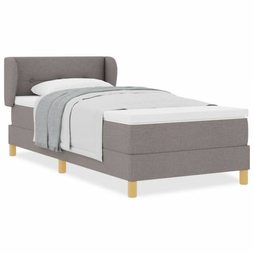 Box Spring Krevet s Madracem u Taupe - 100x200 cm Tkanina Cijena