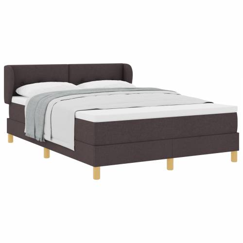 Box Spring Krevet s Madracem u Tamnosmeđoj Boji 140x190 cm Tkanina Cijena