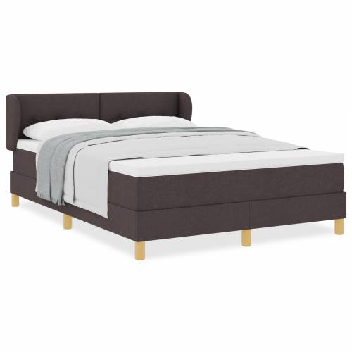 Box Spring Krevet s Madracem u Tamnosmeđoj Boji 140x190 cm Tkanina Cijena