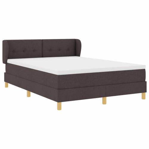 Box Spring Krevet s Madracem u Tamnosmeđoj Boji 140x190 cm Tkanina Cijena