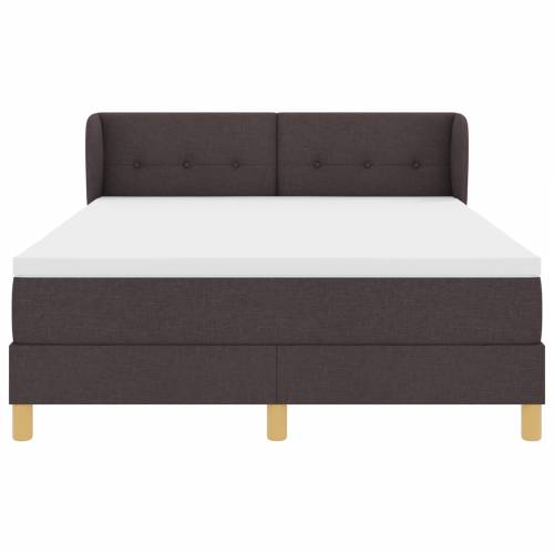 Box Spring Krevet s Madracem u Tamnosmeđoj Boji 140x190 cm Tkanina Cijena