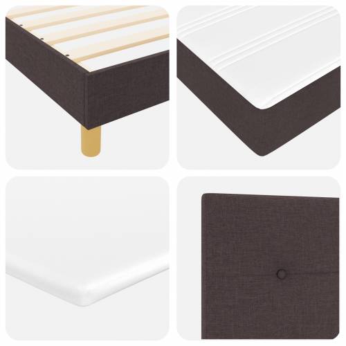 Box Spring Krevet s Madracem u Tamnosmeđoj Boji 140x190 cm Tkanina Cijena