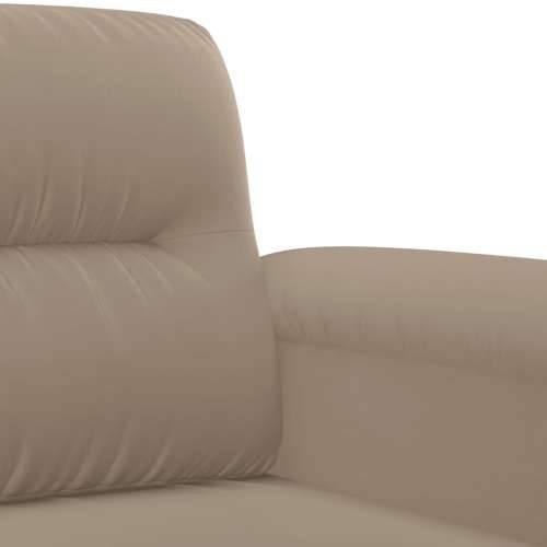 3-dijelni set sofa s jastucima smeđesivi od mikrovlakana - Sivo-smeđa S osloncem za noge Cijena