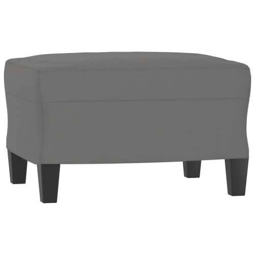 3-dijelni set sofa s jastucima tamnosivi od mikrovlakana - Tamno siva s jastucima i tabureom Cijena