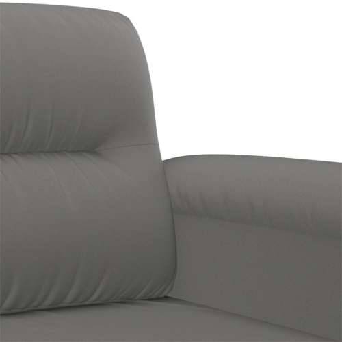 3-dijelni set sofa s jastucima tamnosivi od mikrovlakana - Tamno siva s jastucima i tabureom Cijena