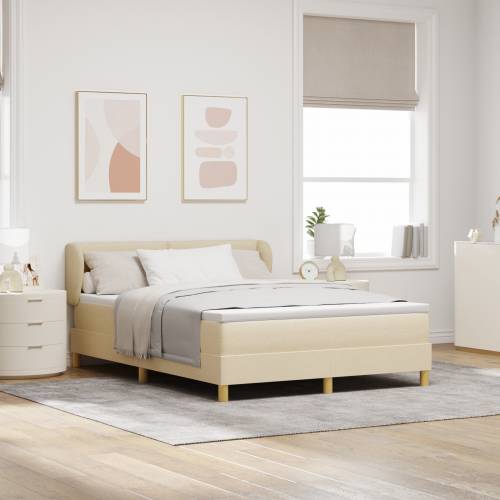 Box Spring krevet s madracem u krem boji, 140x200 cm, tkanina Cijena