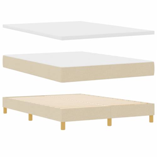 Box Spring krevet s madracem u krem boji, 140x200 cm, tkanina Cijena