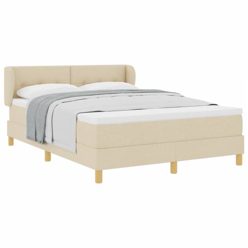 Box Spring krevet s madracem u krem boji, 140x200 cm, tkanina Cijena