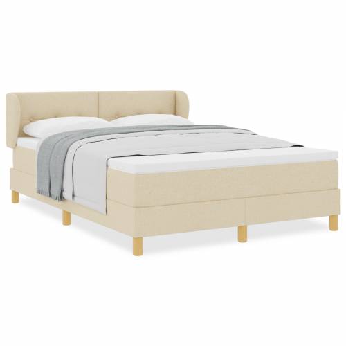 Box Spring krevet s madracem u krem boji, 140x200 cm, tkanina Cijena