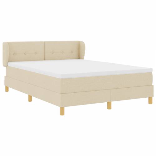 Box Spring krevet s madracem u krem boji, 140x200 cm, tkanina Cijena