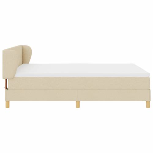 Box Spring krevet s madracem u krem boji, 140x200 cm, tkanina Cijena