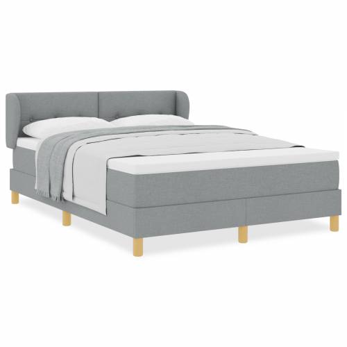 Box Spring Krevet s Madracem - Svjetlosiva, 160x200 cm, Tkanina Cijena