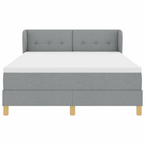 Box Spring Krevet s Madracem - Svjetlosiva, 160x200 cm, Tkanina Cijena