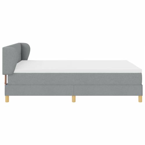 Box Spring Krevet s Madracem - Svjetlosiva, 160x200 cm, Tkanina Cijena