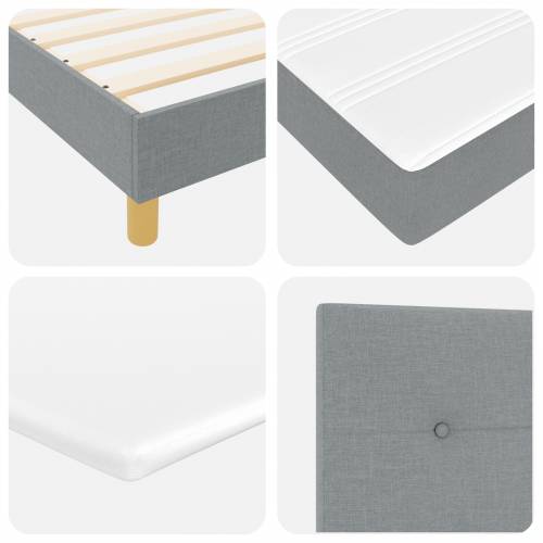 Box Spring Krevet s Madracem - Svjetlosiva, 160x200 cm, Tkanina Cijena