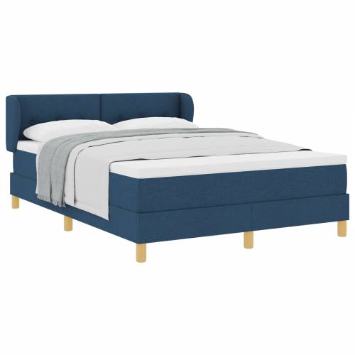 Box spring krevet s madracem plave boje 160x200 cm tkanina Cijena